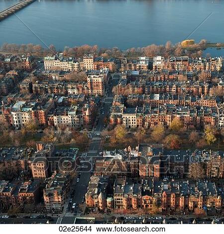 Picture - Aerial view of the city of Boston, Massachusetts, USA. Fotosearch
