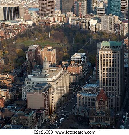 Stock Photo - Aerial view of the city of Boston, Massachusetts, USA. Fotosearch