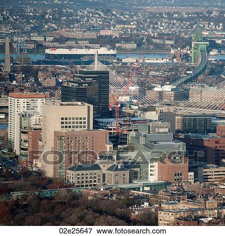 Stock Photo - Aerial view of the city of Boston, Massachusetts, USA. Fotosearch