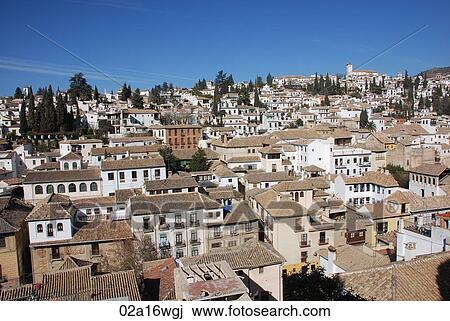 Albaicin rooftops, Granada, Andalusia, Spain, View Large Photo Image Stock Image - Albaicin rooftops, Granada, Andalusia, Spain, . Fotosearch