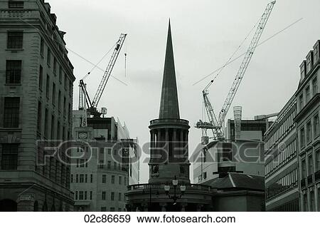 All Souls Church with surrounding construction, downtown London, England, UK. View Large Photo Image Stock Photo - All Souls Church with surrounding construction, downtown London, England, UK.. Fotosearch