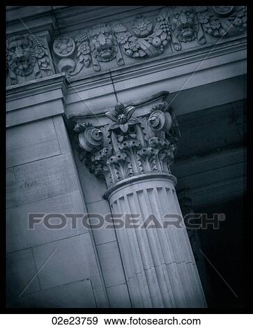Stock Photo - Architectural detail of pillar and cornice.. Fotosearch