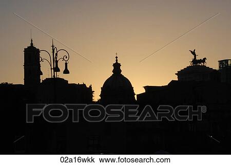 Backlit rooftop silhouettes in Rome, Italy View Large Photo Image Stock Image - Backlit rooftop silhouettes in Rome, Italy. Fotosearch