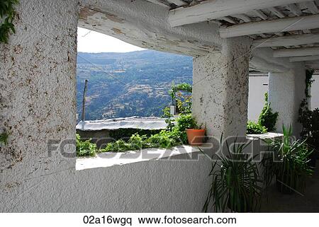 Balcony veranda in Alpujarras, Capileira, Granada, Andalusia, Spain, View Large Photo Image Stock Photography - Balcony veranda in Alpujarras, Capileira, Granada, Andalusia, Spain, . Fotosearch