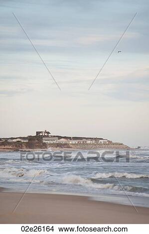 Picture - Beachside residence and coastline in the Hamptons. Fotosearch