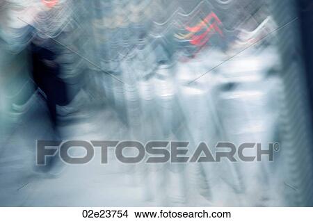 Picture - Blurred image of person walking.. Fotosearch