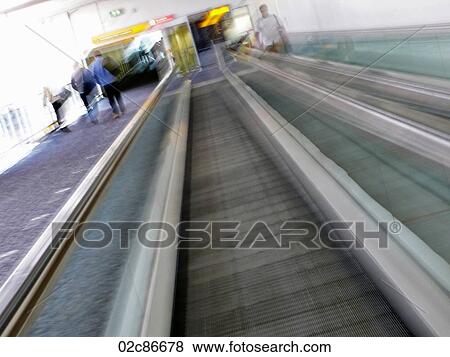 Blurred view of moving airport walkway. View Large Photo Image Stock Photo - Blurred view of moving airport walkway.. Fotosearch