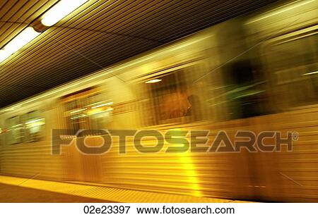Blurring subway train. View Large Photo Image Stock Photo - Blurring subway train.. Fotosearch