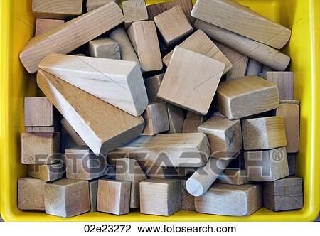 Stock Image - Box of kid's building blocks.. Fotosearch