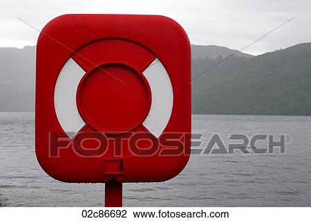 Bright red mooring marker, Loch Ness, Scotland. View Large Photo Image Stock Image - Bright red mooring marker, Loch Ness, Scotland.. Fotosearch