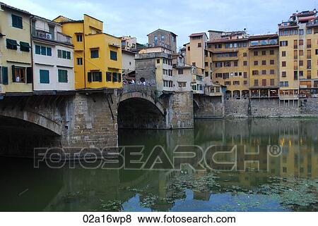 Stock Photo - Buildings on the Ponte Vecchio, Florence, Italy. Fotosearch