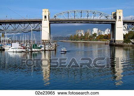Stock Photography - Burrard Bridge over False Creek, Vancouver B. C. Canada.. Fotosearch