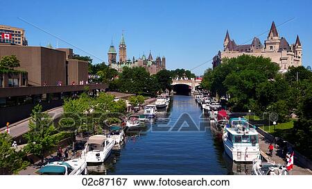 Stock Photo - Canadian cities, Rideau Canal, Ottawa Canada.. Fotosearch