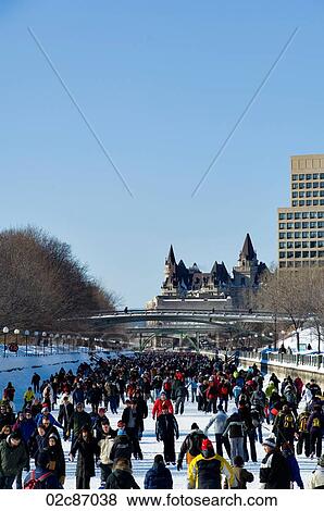 Canadian Winterlude skaters on the Rideau canal, Ottawa Canada View Large Photo Image Stock Photo - Canadian Winterlude skaters on the Rideau canal, Ottawa Canada. Fotosearch