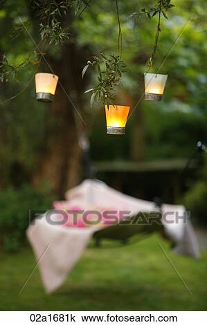 Candles hanging from branches View Large Photo Image Stock Image - Candles hanging from branches. Fotosearch