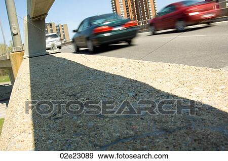 Cars blur along busy freeway. View Large Photo Image Stock Photo - Cars blur along busy freeway.. Fotosearch