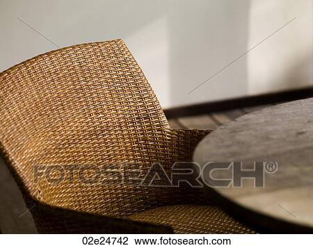 Stock Image - Chair on balcony in Bali. Fotosearch