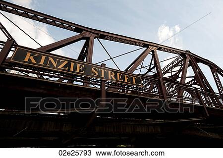Chicago, Kinzie Street Bridge View Large Photo Image Stock Image - Chicago, Kinzie Street Bridge. Fotosearch