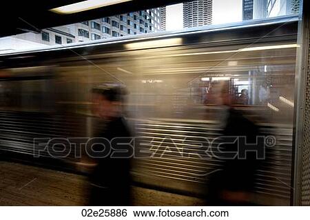 Chicago, L Train View Large Photo Image Stock Photograph - Chicago, L Train. Fotosearch
