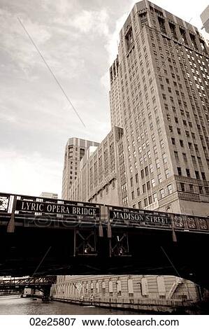 Chicago, Lyric Opera Bridge View Large Photo Image Stock Photo - Chicago, Lyric Opera Bridge. Fotosearch
