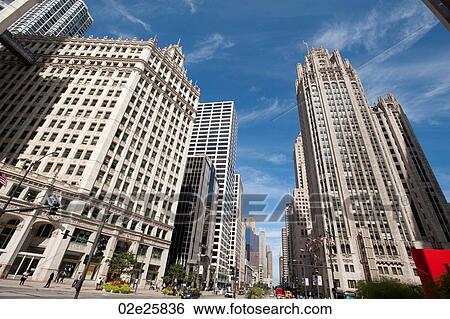 Chicago, Michigan Avenue View Large Photo Image Stock Photograph - Chicago, Michigan Avenue. Fotosearch