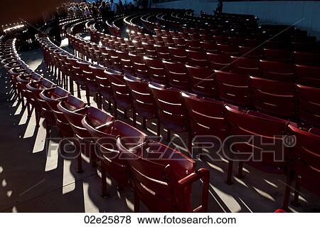 Chicago, The Pritzker Pavilion - rows of seats View Large Photo Image Stock Photo - Chicago, The Pritzker Pavilion - rows of seats. Fotosearch