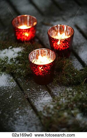 Stock Image - Christmas candles. Fotosearch