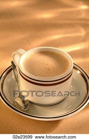 Close-up of cappuccino View Large Photo Image Stock Photo - Close-up of cappuccino. Fotosearch