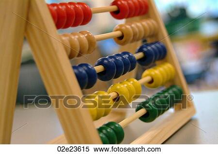 Stock Photography - Close-up of child's abacus in classroom.. Fotosearch