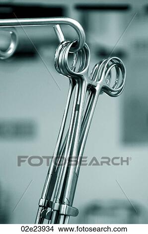 Close-up of surgical clamps. View Large Photo Image Picture - Close-up of surgical clamps.. Fotosearch