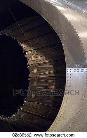 Stock Image - Close-up of vintage jet engine.. Fotosearch
