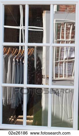 Stock Photograph - Clothing store window in the Hamptons. Fotosearch