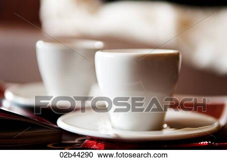 Stock Image - Coffee Cups, Cafe, Porto, Portugal . Fotosearch
