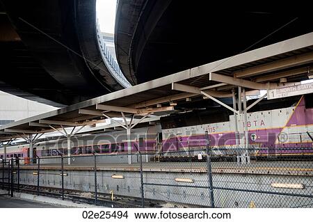 Commuter train in Boston, Massachusetts, USA View Large Photo Image Picture - Commuter train in Boston, Massachusetts, USA. Fotosearch