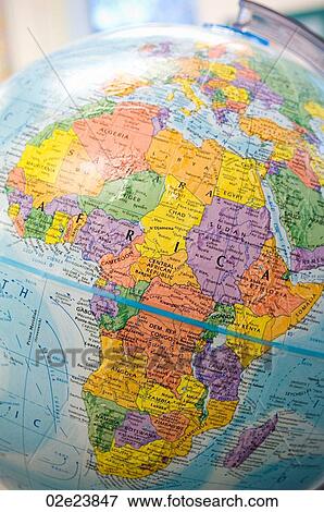 Continent of Africa on globe View Large Photo Image Stock Photo - Continent of Africa on globe. Fotosearch