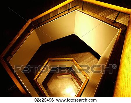 Converging, spiraling, shiny staircase. View Large Photo Image Stock Photograph - Converging, spiraling, shiny staircase.. Fotosearch