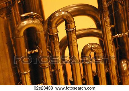 Stock Photo - Cross section of brass musical instrument.. Fotosearch