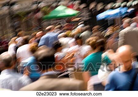 Crowded downtown sidewalk in the summer. View Large Photo Image Stock Image - Crowded downtown sidewalk in the summer.. Fotosearch