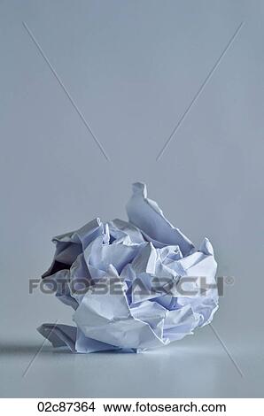 Crumpled ball of blank paper. View Large Photo Image Picture - Crumpled ball of blank paper.. Fotosearch
