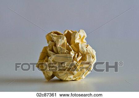 Crumpled lined paper ball. View Large Photo Image Stock Image - Crumpled lined paper ball.. Fotosearch