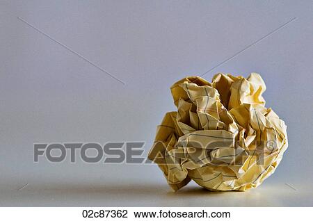Crumpled lined paper ball. View Large Photo Image Stock Image - Crumpled lined paper ball.. Fotosearch