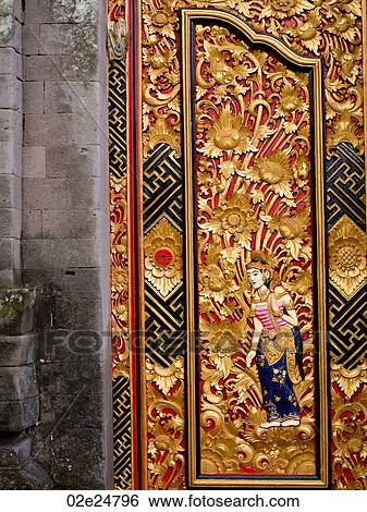 Stock Photograph - Decoragive door in Bali. Fotosearch