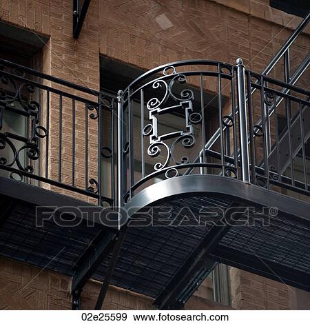 Stock Photo - Decorative banniser in Boston, Massachusetts, USA. Fotosearch