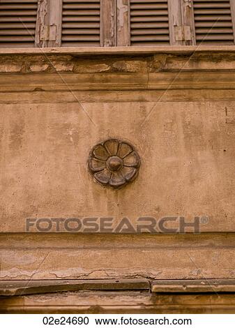 Decorative flower on wall in Athens Greece View Large Photo Image Stock Image - Decorative flower on wall in Athens Greece. Fotosearch