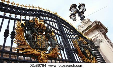 Picture - Decorative gates of Buckingham Palace, London England, UK.. Fotosearch