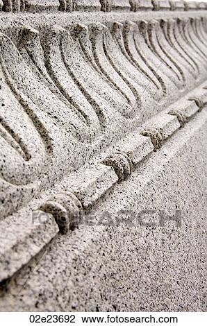 Stock Image - Detail view of stone cornice.. Fotosearch