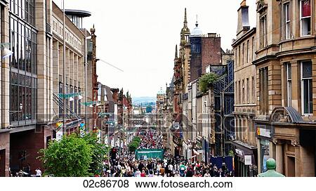 Downtown Glasgow, Scotland, UK. View Large Photo Image Stock Photo - Downtown Glasgow, Scotland, UK.. Fotosearch