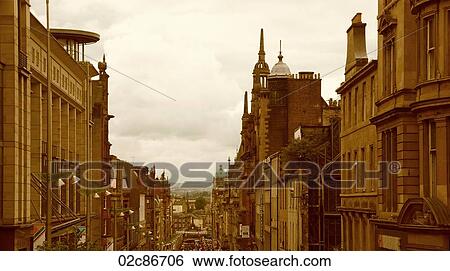 Downtown Glasgow, Scotland, UK. View Large Photo Image Stock Photograph - Downtown Glasgow, Scotland, UK.. Fotosearch