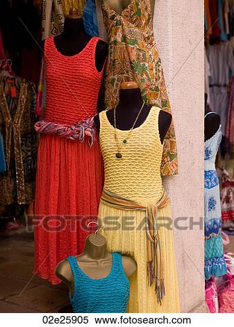 Dresses on mannequins in Corfu View Large Photo Image Stock Photography - Dresses on mannequins in Corfu. Fotosearch