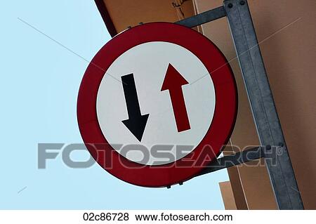 Dual direction sign-age, Spain. View Large Photo Image Stock Photo - Dual direction sign-age, Spain.. Fotosearch
